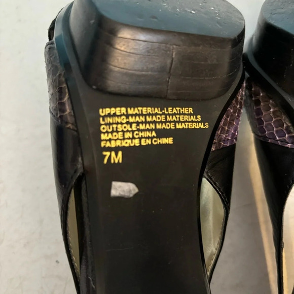 BNWOB Vianni collection women’s purple & black animal print stiletto heels 7 - Picture 8 of 13